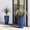Glitzhome® 23.75" Eco-Friendly Honeycomb Textured Cobalt Blue Tall Plastic Planters, 2ct.